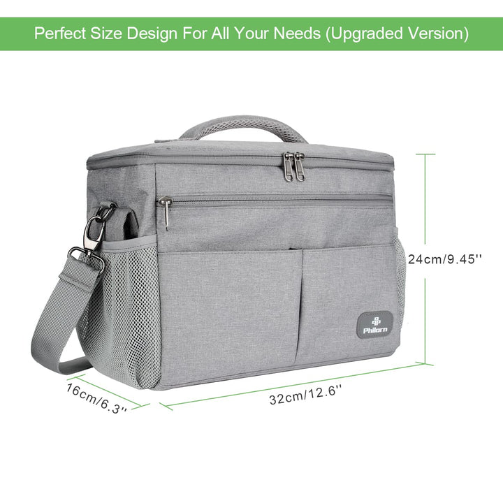 PHILORN Kinderwagen Organizer mit Isolierte Getränkehalter, Schultergurt Grosse Kapazität, Universal