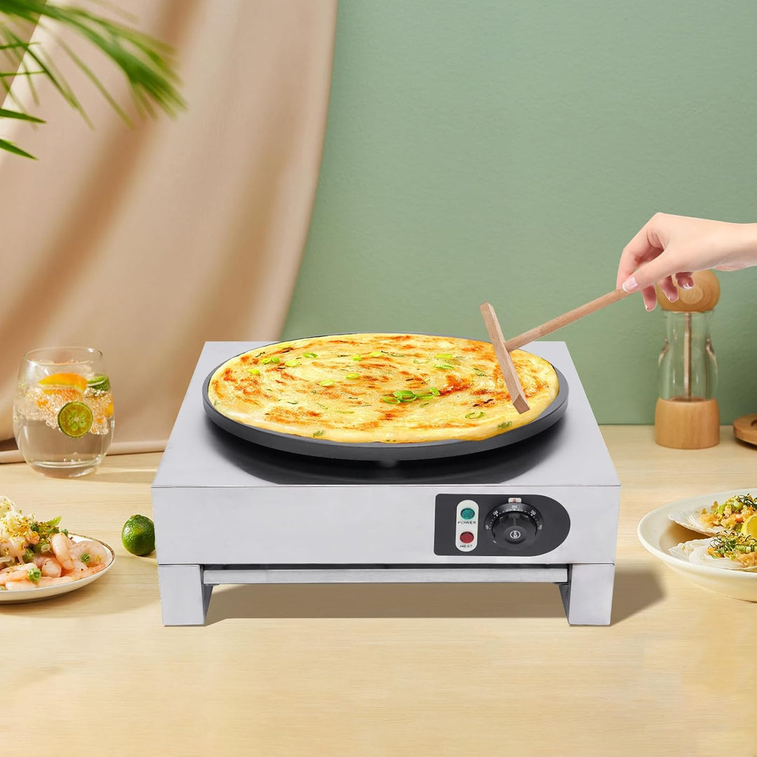 PUDLOR Crepesgerät, 3000W Poffertjes Maker, 220v Crepeseisen, 40cm Elektro Crepes Maker, Geeignet fü