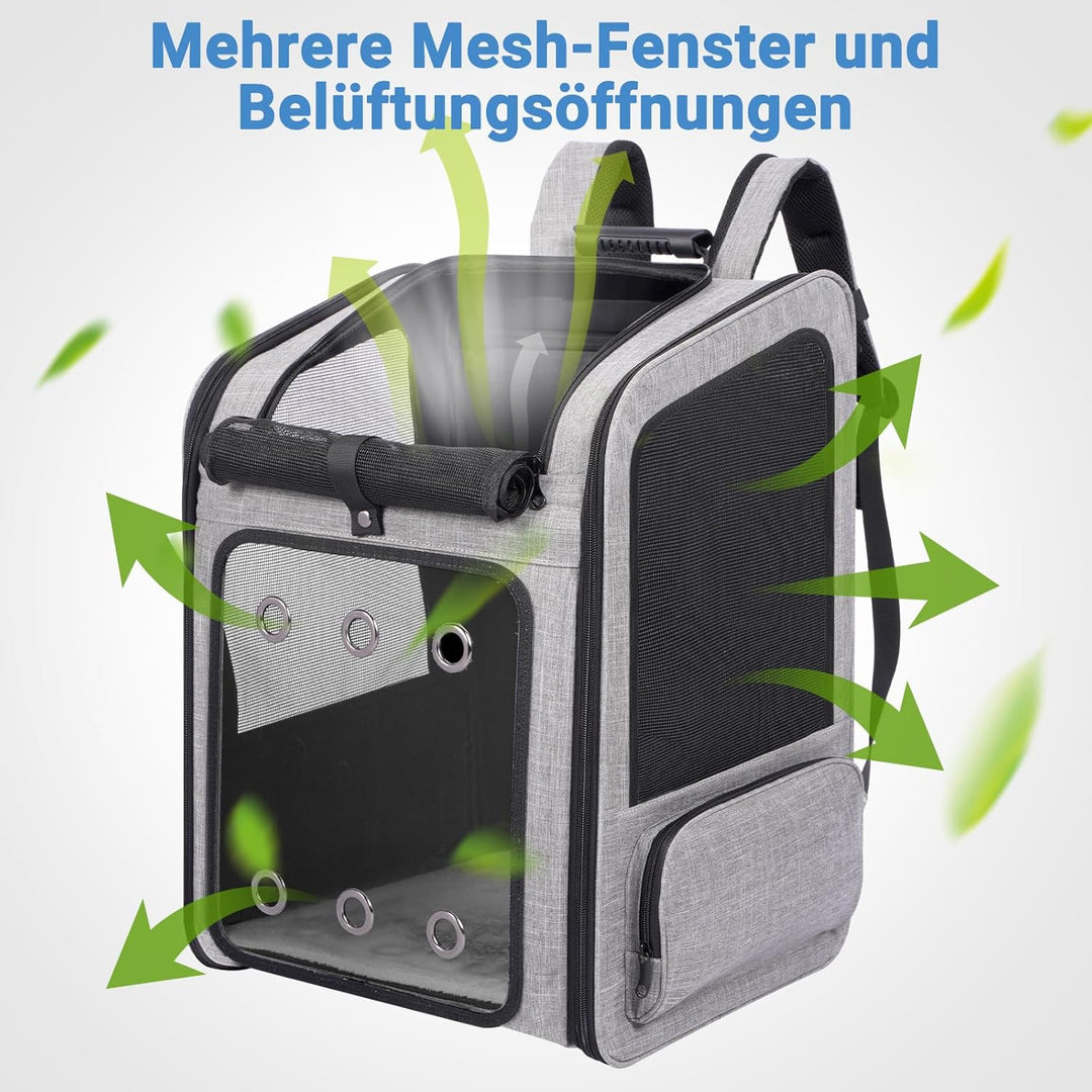 Katzenrucksack Grosse Katzen bis zu 15kg, Hunderucksack bis zu 12kg, Katzen Rucksack Gross für Katze