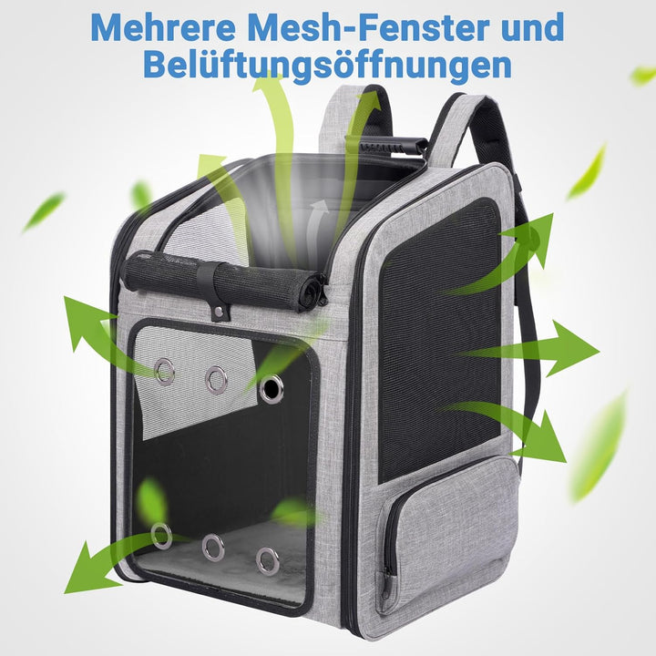 Katzenrucksack Grosse Katzen bis zu 15kg, Hunderucksack bis zu 12kg, Katzen Rucksack Gross für Katze