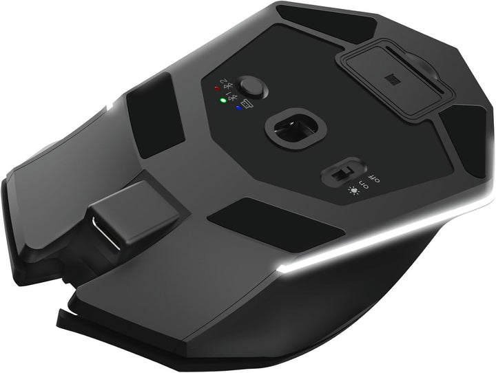 GXTrust 122 Felox+ Kabellose Gaming Maus Bluetooth + 2.4GHz mit Grip Pads, 12K DPI, 40 Stunden Akkul