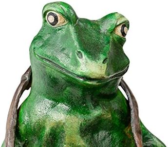 aubaho Figur Frosch Gartenfigur Kundenstopper Ständer Visitenkarten Skulptur Gusseisen