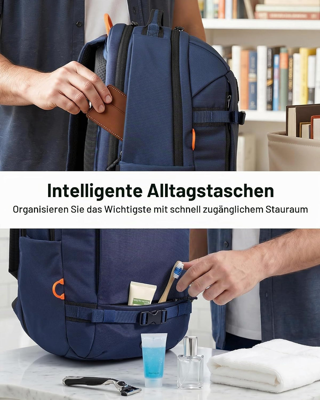Tolaccea Reiserucksack 30L Damen Herren, Handgepäck Rucksack 16 Zoll Laptop | Nachhaltiges RPET. 180