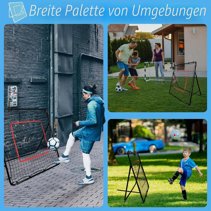 Rebounder Fussball Rückprallnetz Training Torwand - 100 x 100 cm Verstellbar Wetterfest - Fussball R