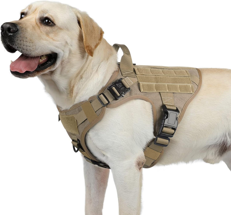 rabbitgoo No Pull Hundegeschirr Mittlere Grosse Hunde, Taktische Brustgeschirr mit MOLLE Griff Metal