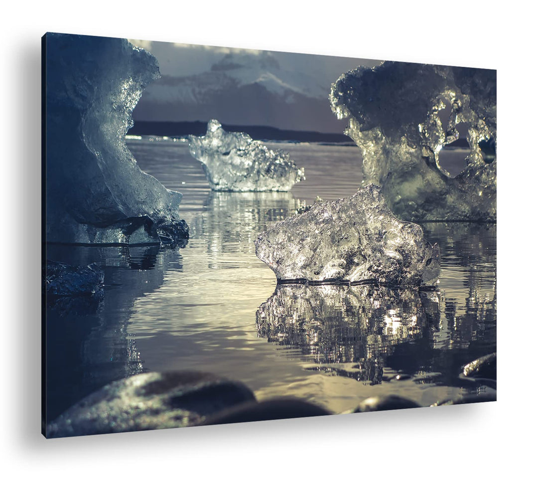 deyoli Antarktisches Eis Format: 80x60 als Leinwand, Motiv fertig gerahmt auf Echtholzrahmen, Hochwe