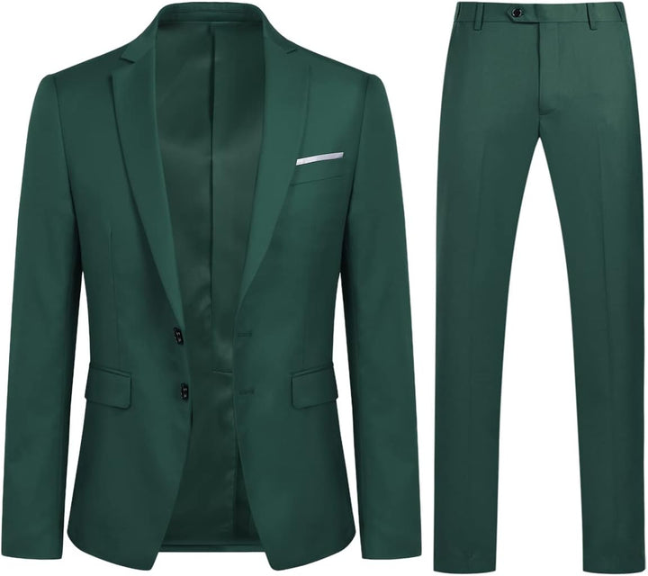 YOUTHUP Herren Anzug 2 Teilig Anzüge Modern Slim Fit Herrenanzug für Business Hochzeit Sakko Hose M