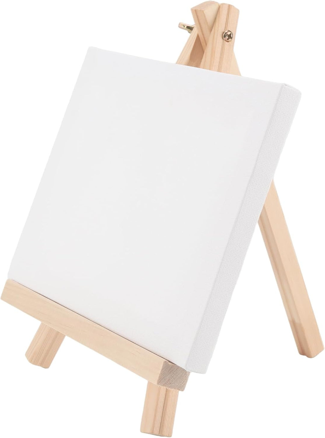 6 Stück klein Leinwand mit Staffelei Set, 18x24cm kleine Staffelei Holz mit 15x20cm Mini Leinwand, T