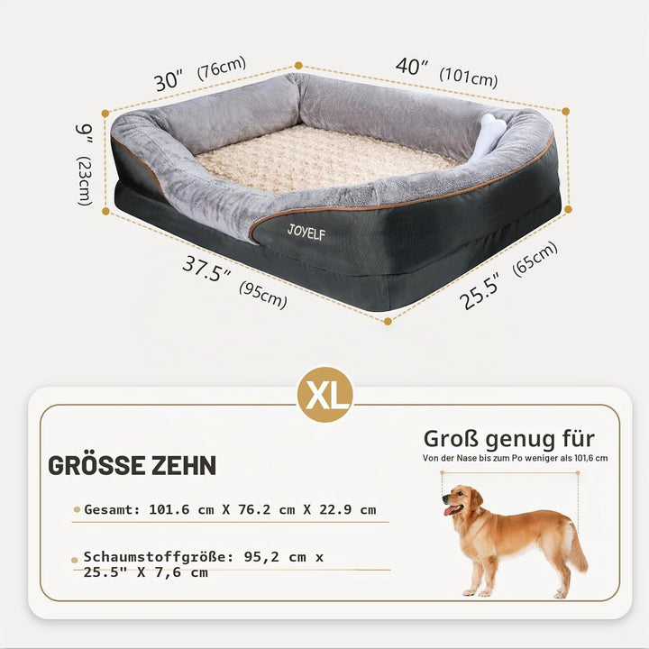 JOYELF XLarge Gedächtnisschaum Hundebett orthopädisches Hundebett & Sofa mit abnehmbarem waschbarem