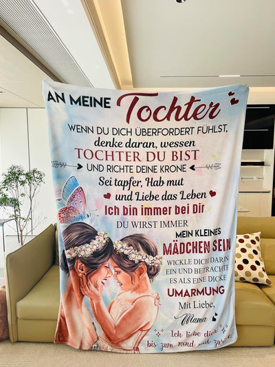 Kuscheldecke für Meine Tochter, An Meine Tochter Decke von Mama, Mutter Tochter Decke mit Spruch Deu