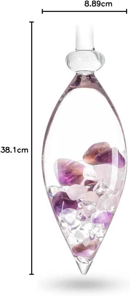 VitaJuwel WELLNESS Edelsteinphiole mit Amethyst, Rosenquarz & Bergkristall Wellness Fläschchen Rose,
