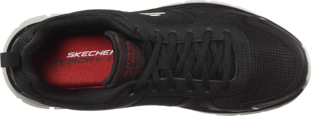 Skechers Sport Mens Track SCLORIC Sportschuhe/Laufschuhe Herren Schuhe,Black Red BKRD,44EU 44 EU Bur
