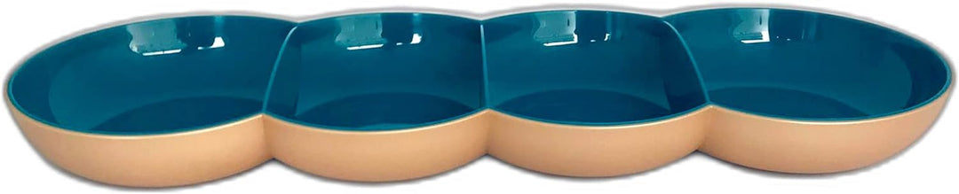 Tupperware , Kunststoff, Allegra Perle petrol gold Servierschale Servierschalenquartett Schale servi