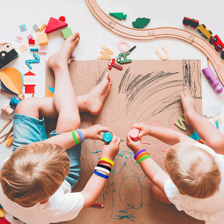 100 Stück Silikon Armband Universal Armbänder Blank Gummi silikonarmbänder Lila Kinder-6.3'', Lila K