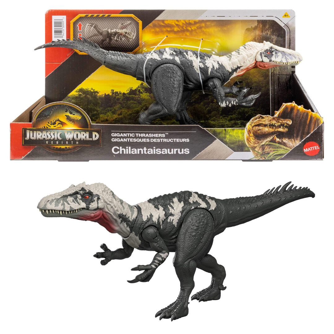 Mattel Jurassic World: Die Wiedergeburt Gigantic Thrashers-Dinosaurierfigur, Chilantaisaurus grosse