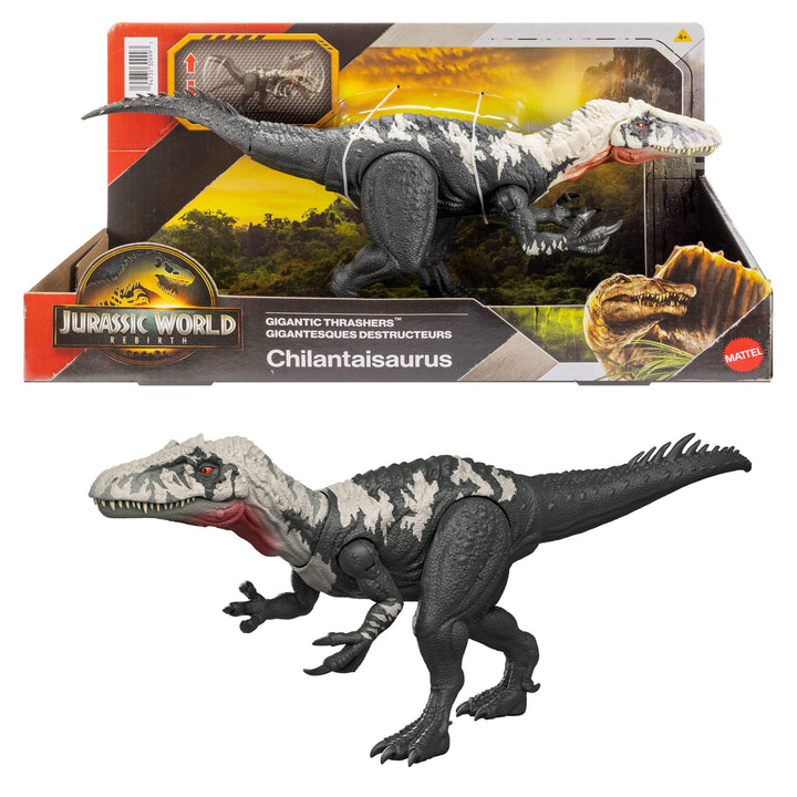 Mattel Jurassic World: Die Wiedergeburt Gigantic Thrashers-Dinosaurierfigur, Chilantaisaurus grosse