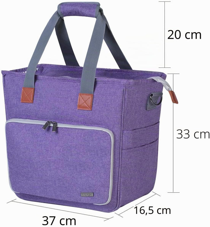 Luxja Stricktasche mit Schultergurt, Garn Tasche, Handarbeitstasche Aufbewahrung für Wolle, Projekte