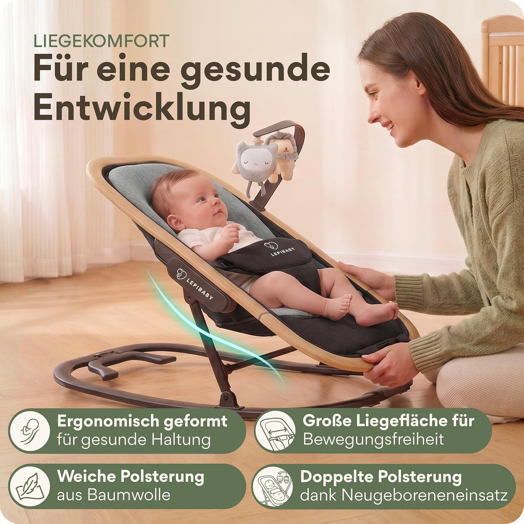 FlexiBu Babywippe Faltbar &amp; Verstellbar | Baby Wippe Neugeborenen bis 12 Monate | Bouncer Newborn-Ei
