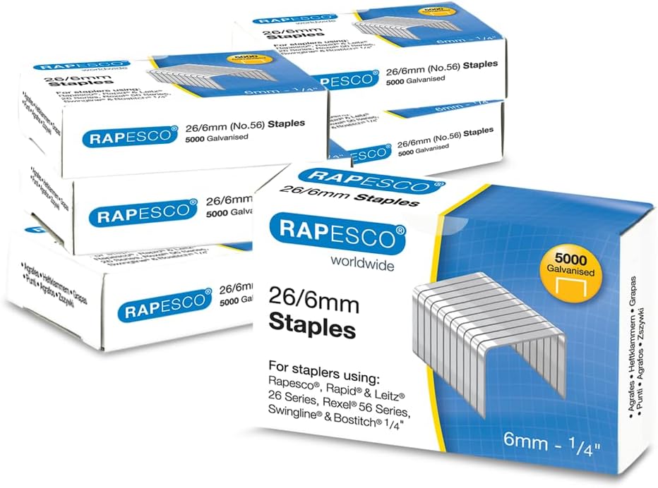 Rapesco 1733 Business Pack: 6 Germ-Savvy Antibakteriellem Marlin Heftgeräten, 25 Blatt Heftleistung,