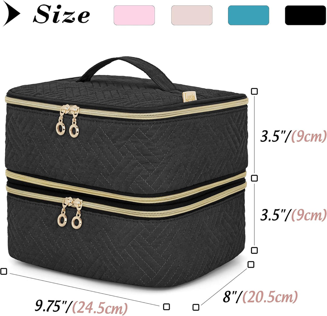 Luxja Ätherische Öl Tasche, Doppelschicht Aufbewahrungstasche für Öle und Zubehör, Öl Tasche für 60