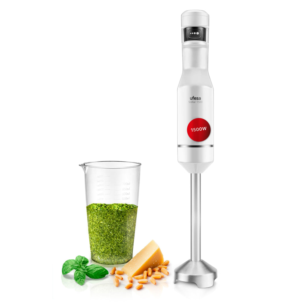 Ufesa Stabmixer Stellar TouchSpeed 1500W, Digitalanzeige, Variable Touch-Geschwindigkeit, 4 Hochleis