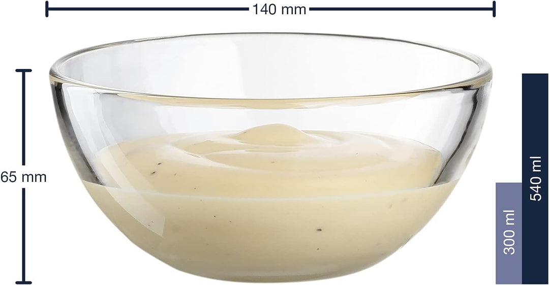 LEONARDO HOME Cucina Schale, 6-er Set, 540 ml, Durchmesser 14 cm, mikrowellengeeignet, Klarglas, 066