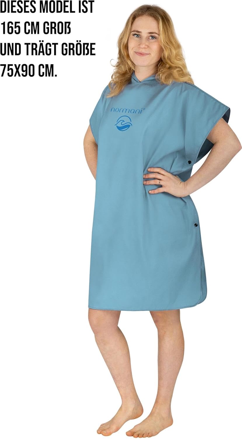 normani Badehandtuch mit Kapuze Badeponcho für Damen und Herren - Umziehhilfe, Surfer Poncho und Bad