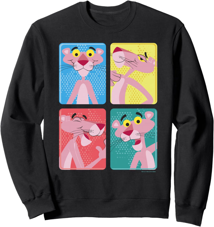 Pink Panther Colorful Portrait Pose Panels Sweatshirt