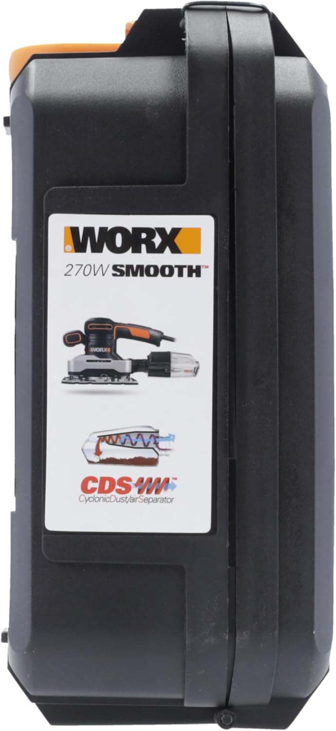 WORX WX642.1 Schwingschleifer 270W– Elektrisches Profi Schleifwerkzeug – Schleifen ohne Staub – Inkl