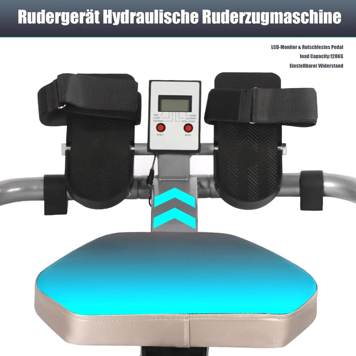 Rudergerät für Zuhause, 360° Rudermaschine, Rudergerät Klappbar für Cardio & Krafttraining | Platzsp