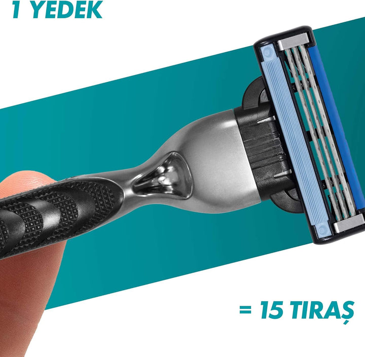 Gillette Mach3 Rasierklingen, 8 Ersatzklingen für Nassrasierer Herren mit 3-fach Klinge Frustfreie V