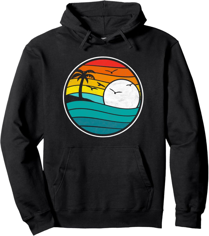 Retro Eighties Beach & Surf Graphic 80's Pullover Hoodie
