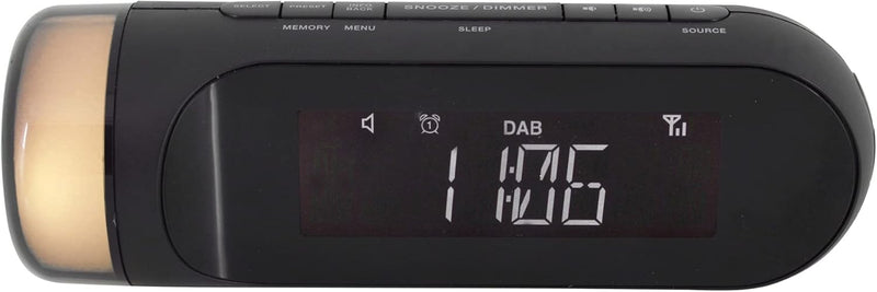 Soundmaster UR6600SW DAB+ und UKW Radiowecker Wecker mit Nachtlicht 2 Weckzeiten USB Ladefunktion st