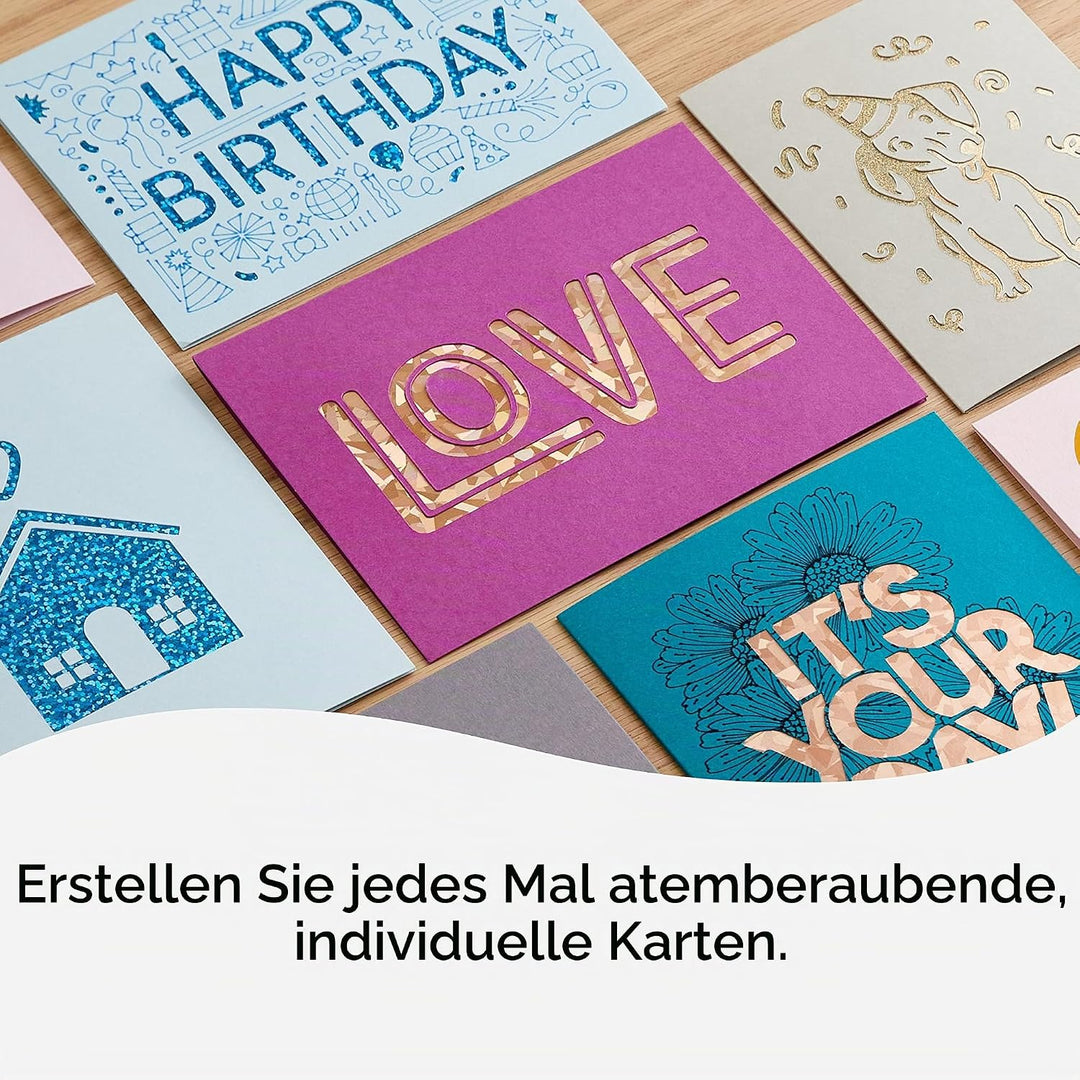 Cricut Cutaway -Karten | Pastell | 12,1 cm x 12,1 cm (Cricut -Grösse S40) | 14-Pack | Zur Verwendung