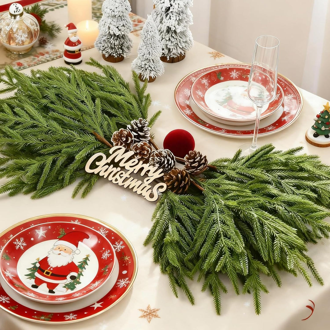 5 Stück Künstliche Tannenzweige Künstlich Zweige Deko Weihnachten Norfolk Pine Künstliche Kiefernzwe