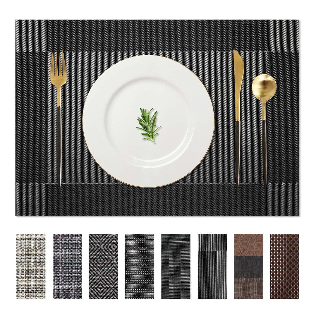 AHHFSMEI Platzsets, Platzsets, 6er-Set, für Esstisch, waschbar, gewebtes Vinyl, rutschfest, hitzebes