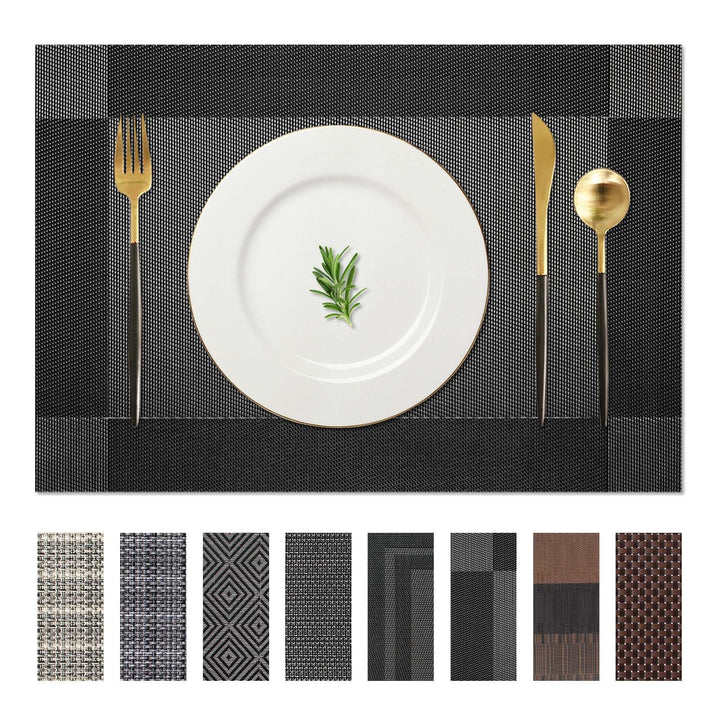 AHHFSMEI Platzsets, Platzsets, 6er-Set, für Esstisch, waschbar, gewebtes Vinyl, rutschfest, hitzebes