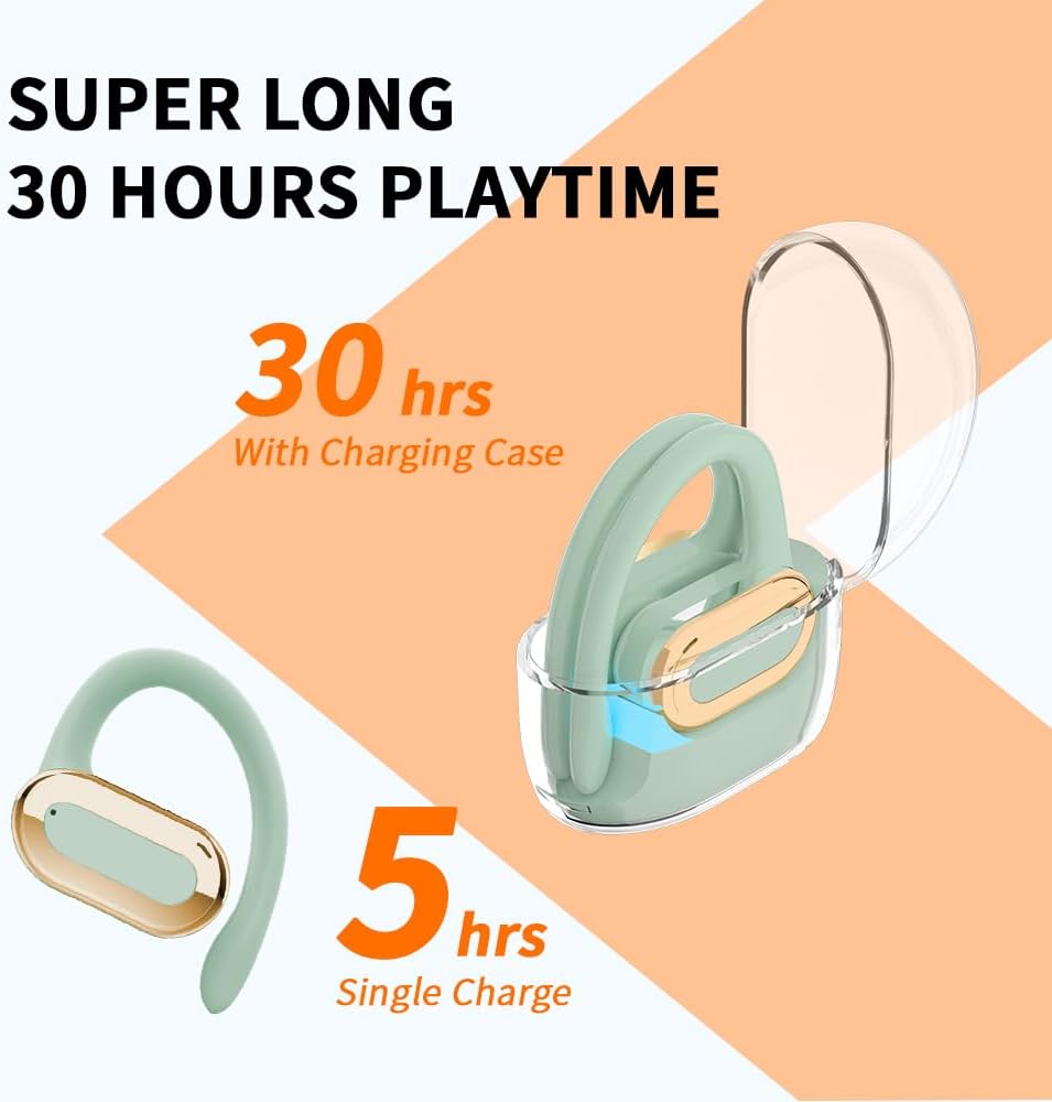 SLuB Offenes Ohr Bluetooth-Headset, kabelloses Bluetooth-Sport-Headset, Luftleitung, Bluetooth 5.3,