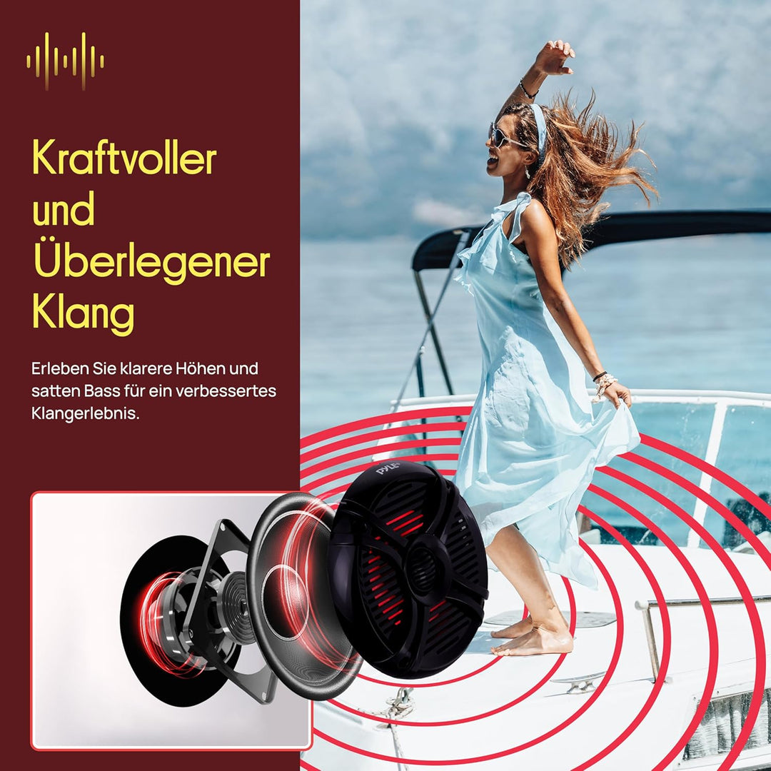 Pyle Outdoor Lautsprecher Boxen– Outdoor Speaker– Outdoor Box Wasserdicht 250W, 2-Wege Lautsprecher
