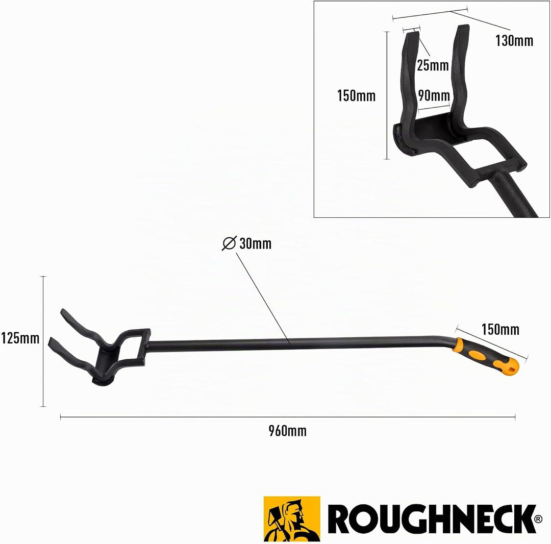 Roughneck Abbruch- und Hebelstange (Länge 970 mm, Breite 140 mm, lange flache Krallen, Brecheisen mi