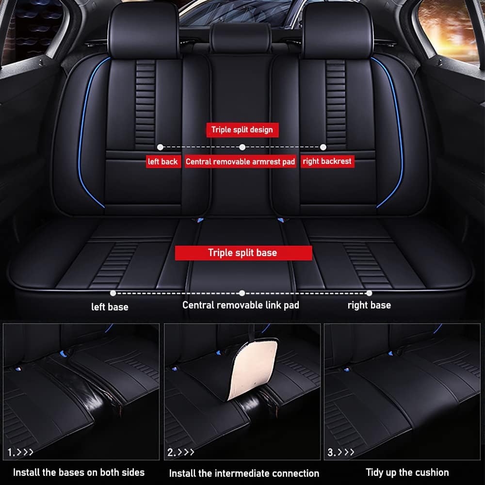Pengchen Auto-Sitzbezüge Vordersitze 2 Stück, Leder Autositzbezüge Universal passend für Mercedes-Be