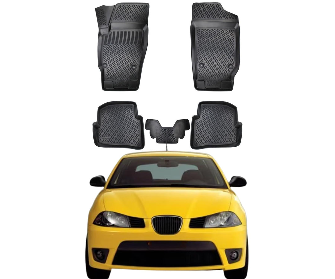 Rizline Passgenau 3D Fussmatten kompatibel mit Seat Ibiza III Typ 6L 2002-2008 Passgenau Fussmatten