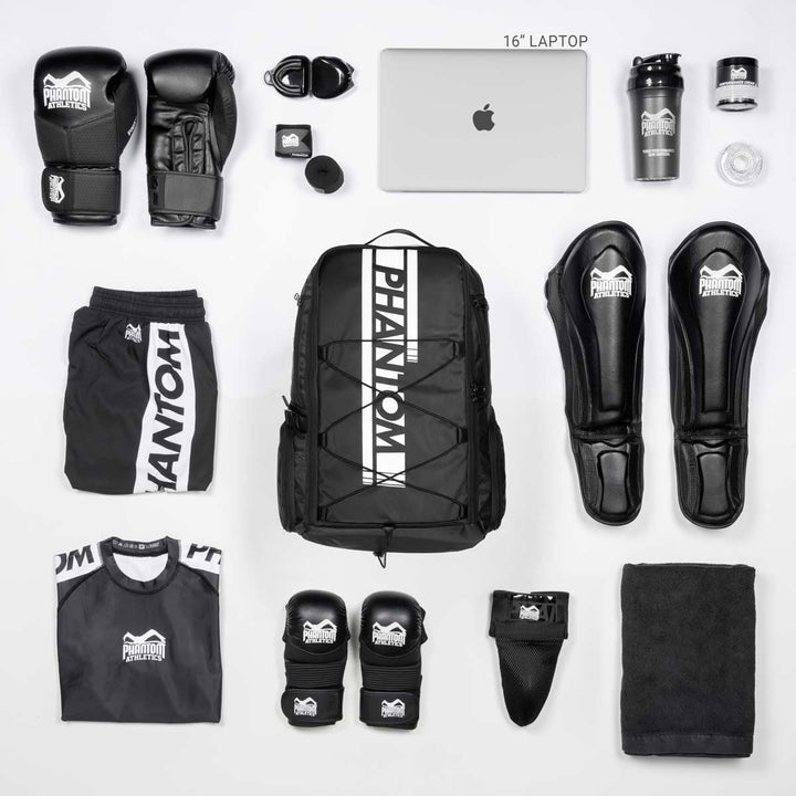 Phantom Athletics Kampfsport Rucksack - MMA Training - Herren Backpack, Daypack - Schwarz 25L APEX,
