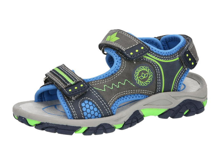 Lico Jungen Emil V Sandalen 26 EU Grau Blau Lemon, 26 EU Grau Blau Lemon