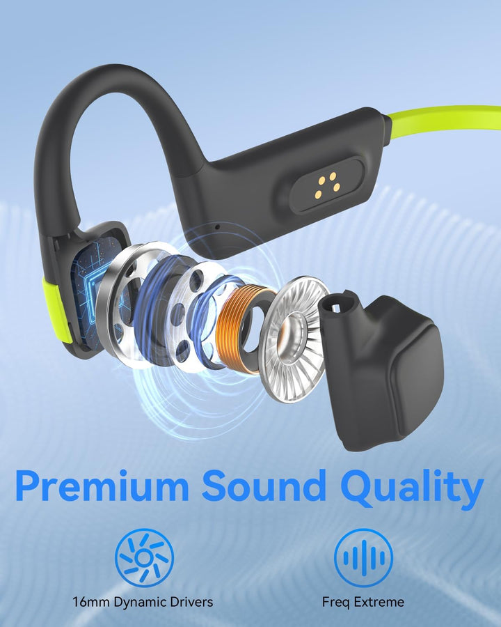 MONODEAL Knochenschall Kopfhörer Schwimmen Bluetooth 5.4 IP68 Unterwasser 8G MP3 Open Ear Sport-Kopf