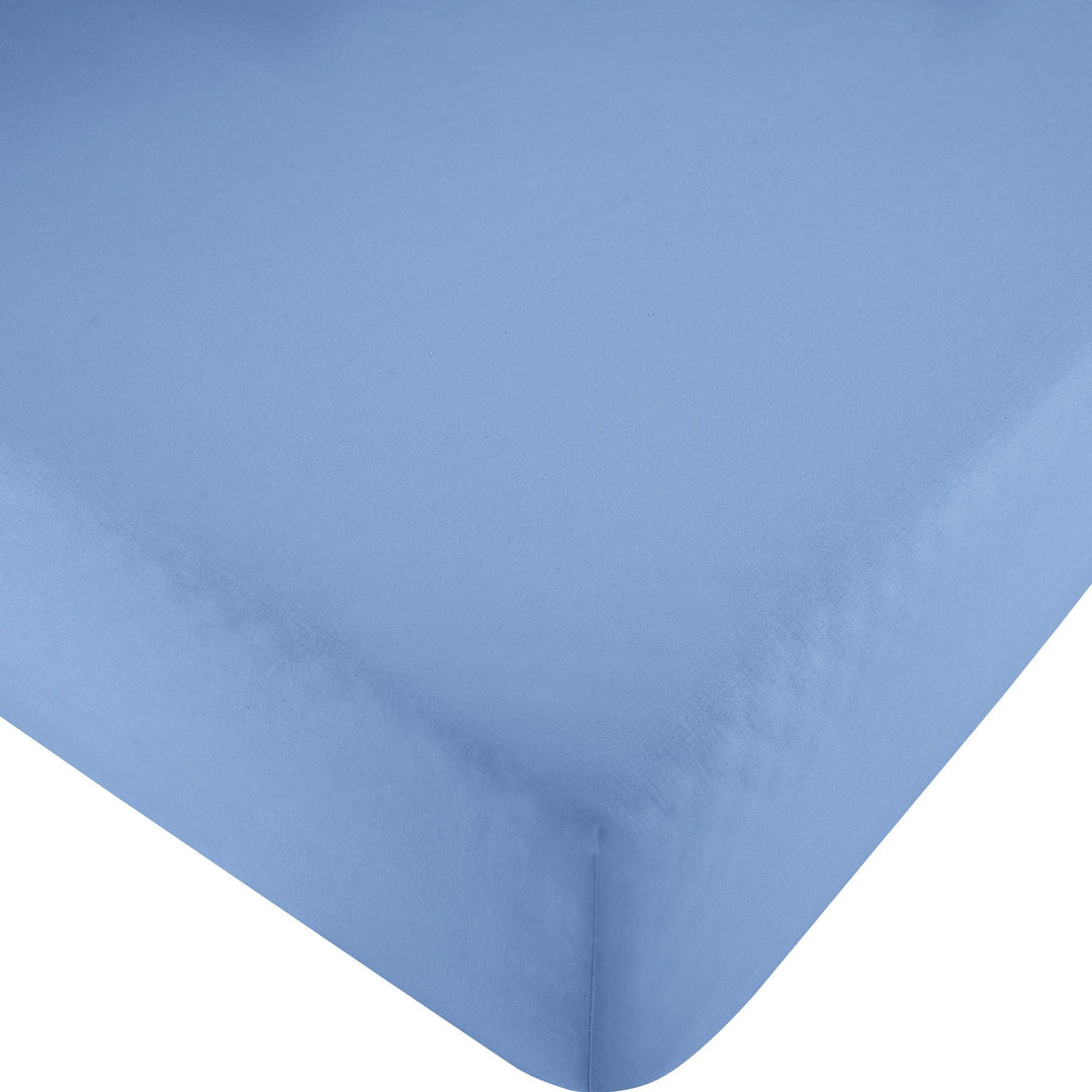 Erwin Müller Spannbettlaken, Spannbetttuch Renforcé Würzburg, Uni blau Grösse 90x190 cm - 100x200 cm