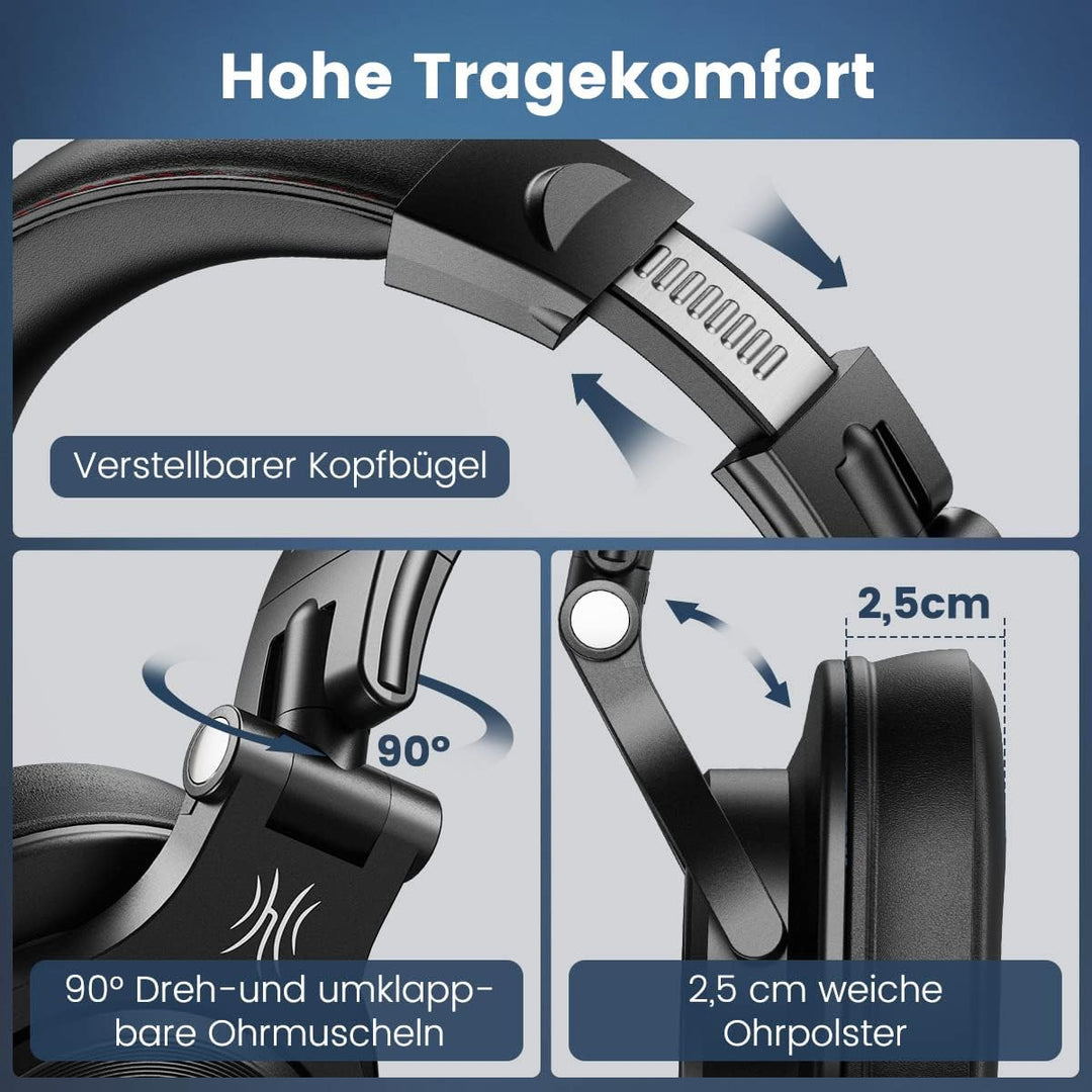OneOdio Kopfhörer Over Ear, DJ Kopfhörer mit Kabel, Professionell Geschlossener Studio HiFi Kopfhöre