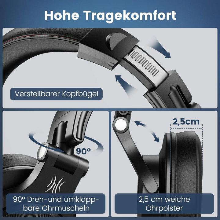 OneOdio Kopfhörer Over Ear, DJ Kopfhörer mit Kabel, Professionell Geschlossener Studio HiFi Kopfhöre
