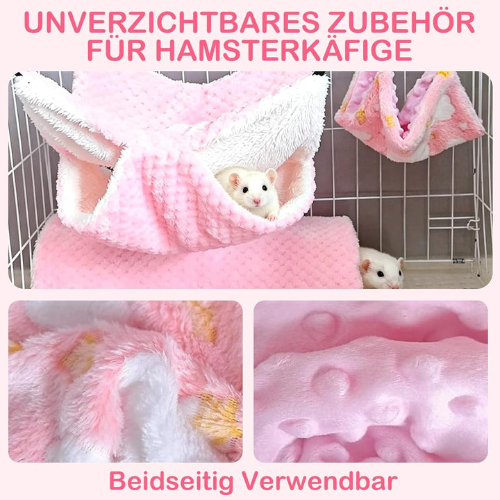 5 Stück Meerschweinchen Hängematte für Ratten Frettchen Hängematte für Kleintier Weich Warmes Fleece
