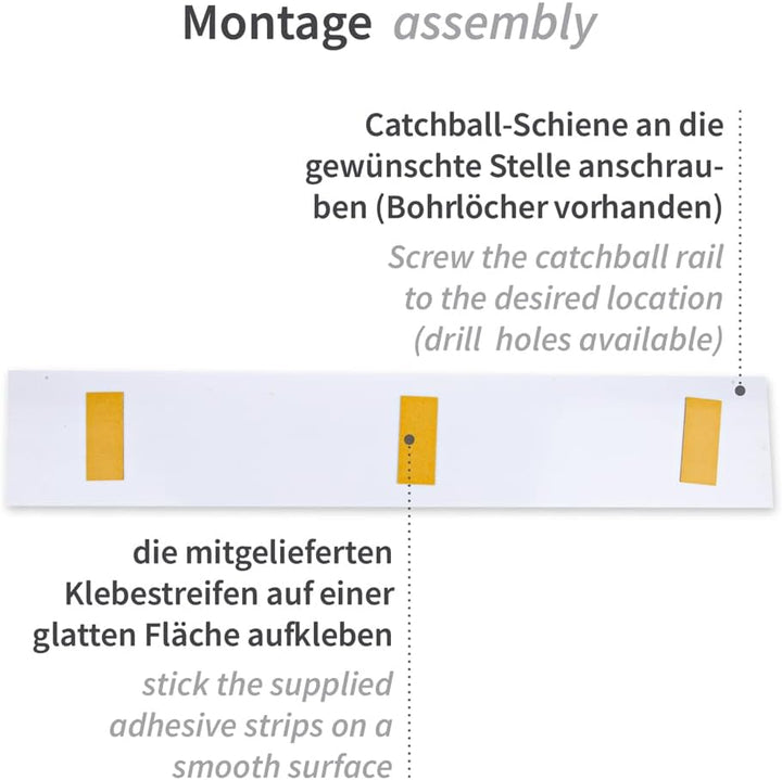 Franz Mensch 1 Stück Hygostar Catch-ball-System, Notebord, weiss, L: 80cm, B: 7cm, H: 2,3cm, Karton,